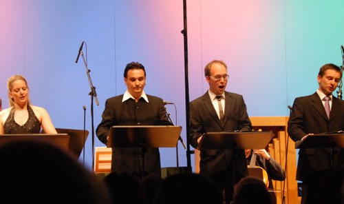Maria Erlacher, Markus Forster, Wilfried Rogl und Matthias Helm erwiesen dem Komponisten Johann Joseph Fux die Ehre