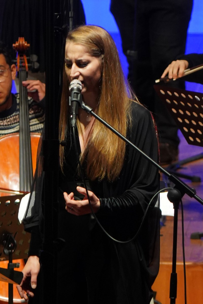 Ursula Reicher interpretierte als Sängerin ihren poesievollen Orchestersong "Déjà-vu".