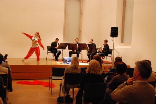 Das "Orpheo Saxophone Quartet" und Rebekka Schneider boten Unterhaltung für die Ohren und für die Augen