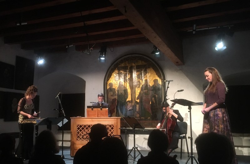Franziska Fleischanderl, Andrea Buccarella, Carla Rovirosa und MIriam Feuersinger im Schloss Werdenberg