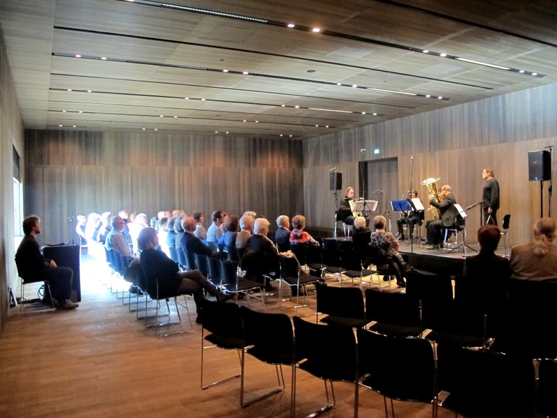 Der größere der beiden Konzerträume im neuen vorarlbergmuseum erwies sich akustisch als ideal für Kammermusik-Darbietungen.