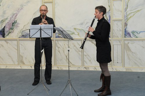Petra Stump und Heinz-Peter Linshalm brachen zwei Werke von Georg Furxer zur Uraufführung