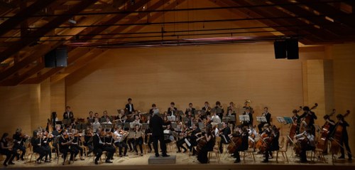 Das Jugendsinfonieorchester Dornbirn unter der Leitung von Guntram Simma trumpfte im Angelika-Kauffmann-Saal auf.