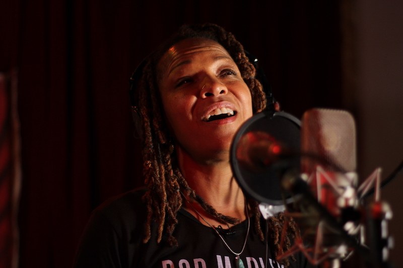 Lisa Simone bei den Aufnahmen zu ihrem aktuellen Album "My world"