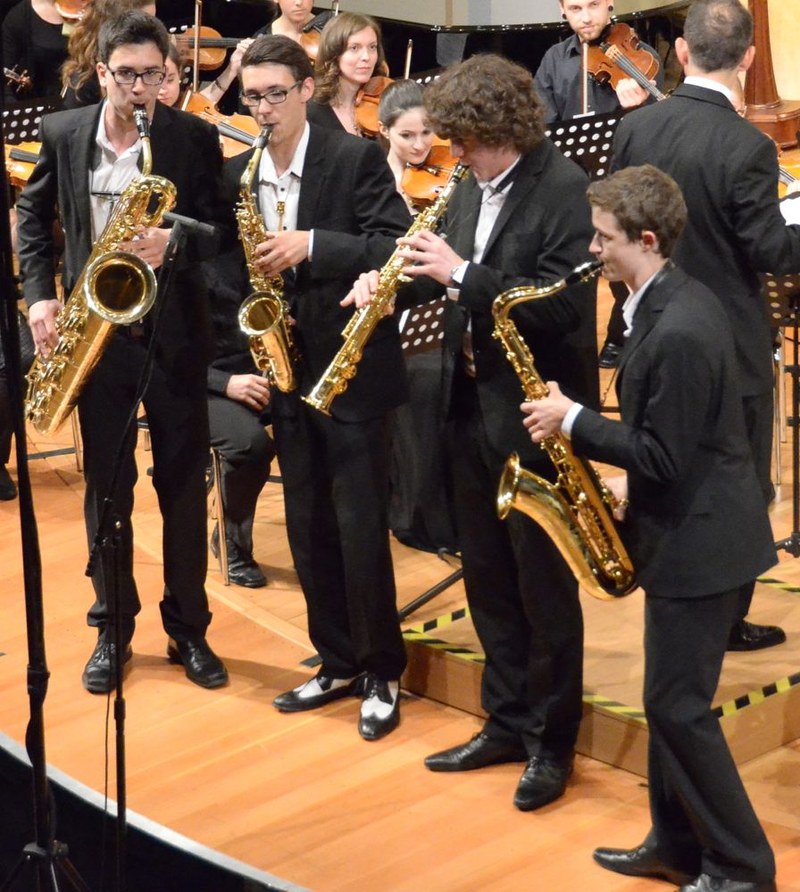 Lukas Simma, Fabio Devigili, Tom Hirlemann und Rafael Frei spielten Zeitgenössisches von Bob Mintzer...