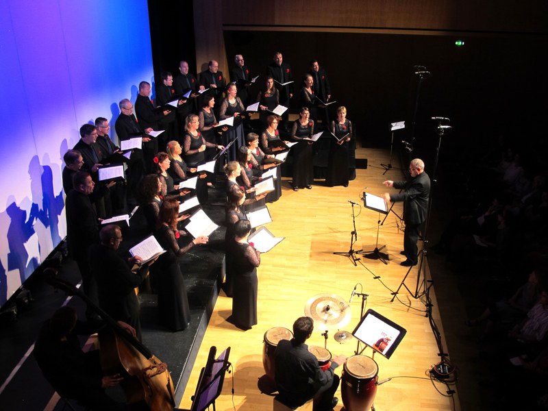 Höchste Konzentration war für die 30 Sänger angesagt bei komplizierten Vokalwerken aus Lateinamerika mit ihren besonderen harmonischen und rhythmischen Anforderungen.