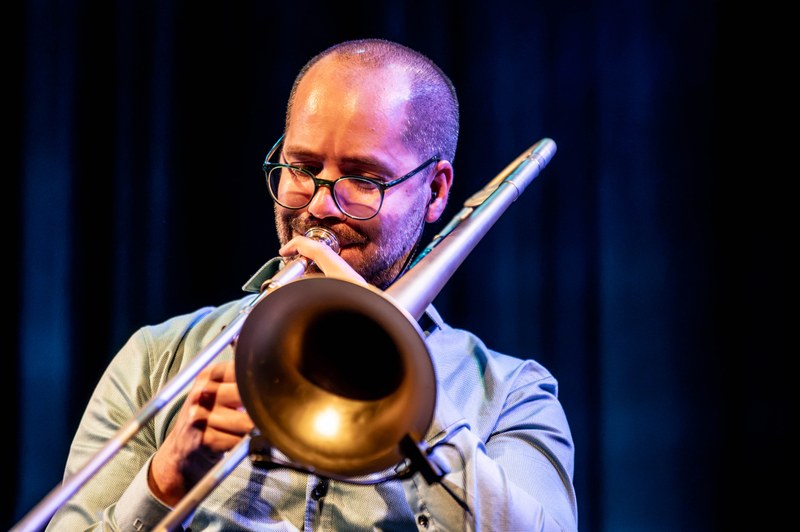 ... und auch sein "Hobby-Instrument" Posaune bläst er längst auf professionellem Niveau (Foto: Stefan Hauer)