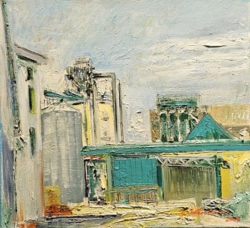 Gerhard Winkler: Fussenegger bei der Karrenseilbahn, Öl auf Leinwand, 2009
