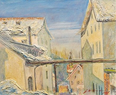 Gerhard Winkler: Im Steinebach, Dornbirn, Öl auf Leinwand, 2006